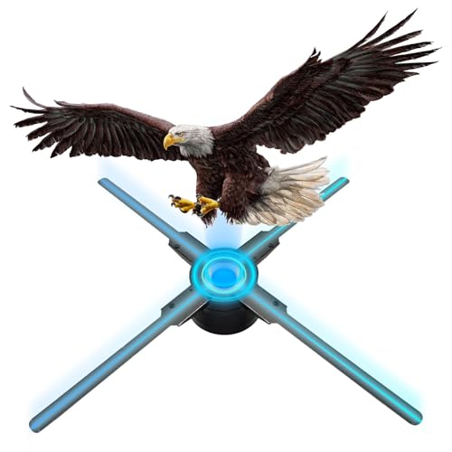 BEHYIVD 56CM 3D Hologramm Projektor mit WiFi und Bluetooth,3D Hologramm Fan mit 624 LEDs und 2200 cd/m² und 1500 Gratis 3D Videos,Hologramm Ventilator für...