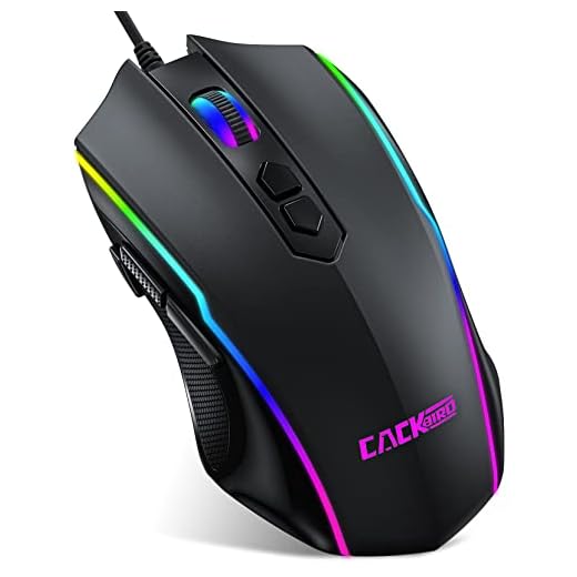 Mouse para jogos RGB com fio, mouse gamer para PC com 8 botões programáveis, retroiluminação Chroma RGB, 7200 DPI ajustável, fogo rápido e pegas laterais de borracha, mouse ergonômico para computador para PC/Mac/Laptop Gamer