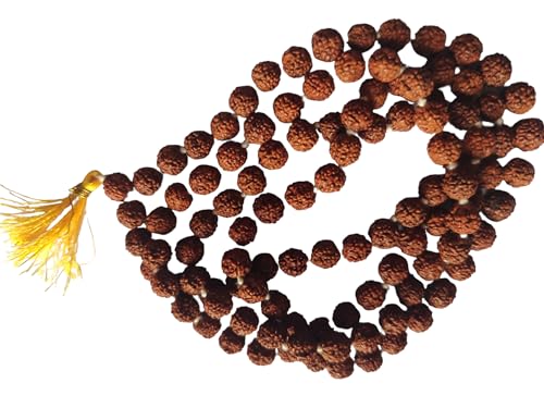 BHAVICREATION Rudraksha Mala with Gomukhi japa Bag 108 Beads Hare Krishna Mala Puja samagri (Rudraksha mala 10 mm)2