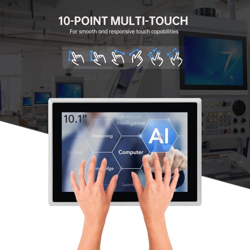 Image of 10.1-Inch Industrial Embedded Panel PC, Ratio 16:10 Multi-Touchscreen-Monitor,Industrial Touch Screen Panel Computer,WiFi & Built-in Speakers,IP65 Front,Win 10 I5 RAM 8G+256G SSD