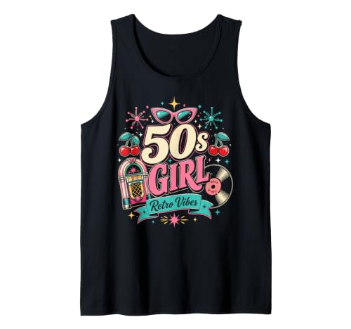 1950s Retro Rockabilly Pinup Vintage Style for Women Camiseta sin Mangas