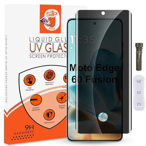 STP FEEL® UV Advanced Privacy Tempered Glass Screen Protector Guard Compatible For Motorola Edge 60 Fusion 5G (6.67 Inch, Pack of 1) Full Edge to...