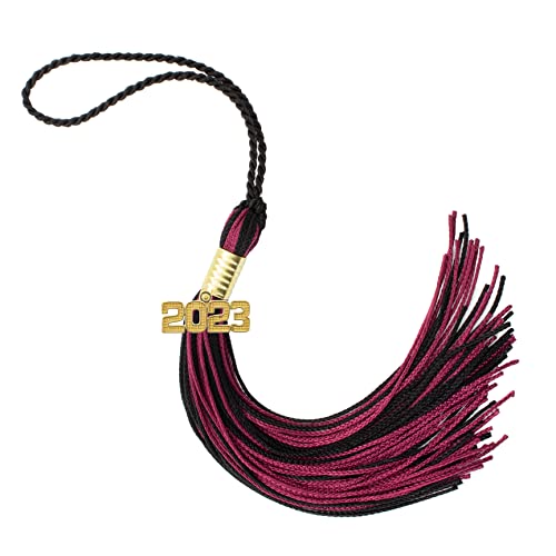 Tassel Depot 2023 Black/Maroon Graduation Tassel - Every School Color Available - Made in USA
