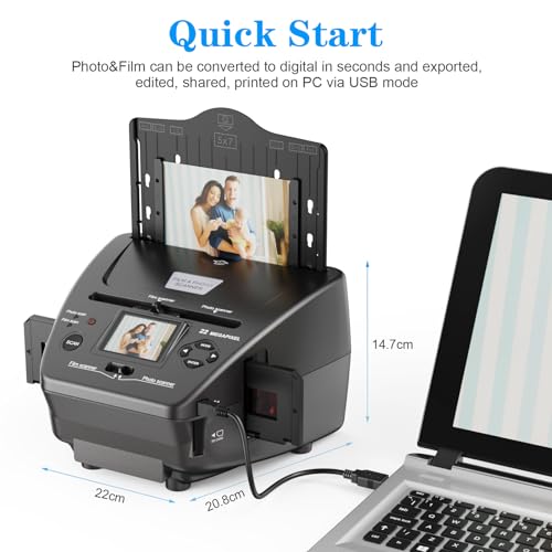 photo slide negative scanner scan 4x6 5x7 photos converts 35mm135 slides ampfilm negatives to digital 2434 lcd screen 4gb sd card included