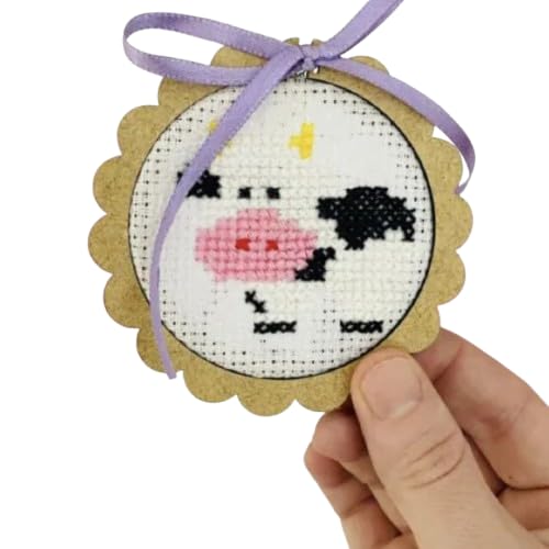 Kit de Ponto Cruz Meu Novo Hobby Retrô - Vaquinha Bordado Artesanal Decoração