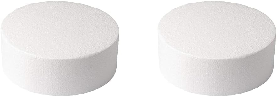 Culpitt 7" x 3" Round Cake Dummy, Straight Edge Cake Form, Practice Cake Decorating or Use for Creating Long-Lasting Displays, Smooth Polystyrene (Pack of 2)