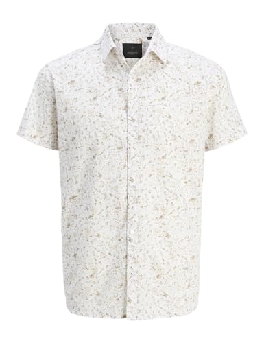 JACK & JONES Jprblasummer Print S/S Shirt Camiseta Estampada, Cloud Dancer, XS Hombres
