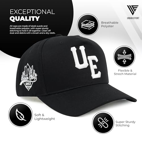Image of Urban Effort Specialty Mens Snapback Hat - Curved Brim A Frame Adjustable Trucker Cap for Men and Women