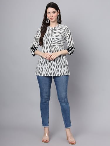 Image of FABRIC FITOOR Women's Cotton White Color Regular Casual Shirt