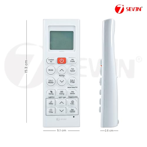 Image of 7SEVEN Compatible with LG AC Remote Control Model 36R Suitable for 1 1.5 2 Ton Split and Window Air Conditioner - Match Each Key by Key Exactly with existing AC Remote Function