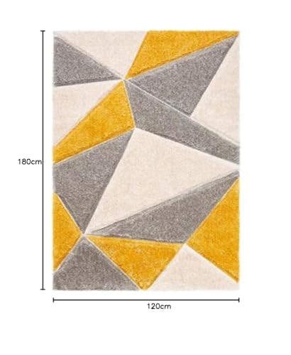 Image of Shaggy Super Soft Carpet for Home & Living Room Size - 4 X 6 Ft (Yellow Grey 2)