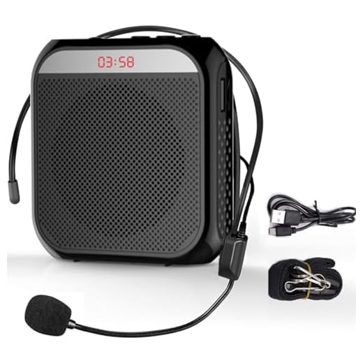 Amplificador de Voz, Sistema de PA Recargable,2200mAh,micrófono Recargable para Profesores,Guías Turísticos, Altavoz Portatil con Microfono, Auriculares y Cintura-Negro