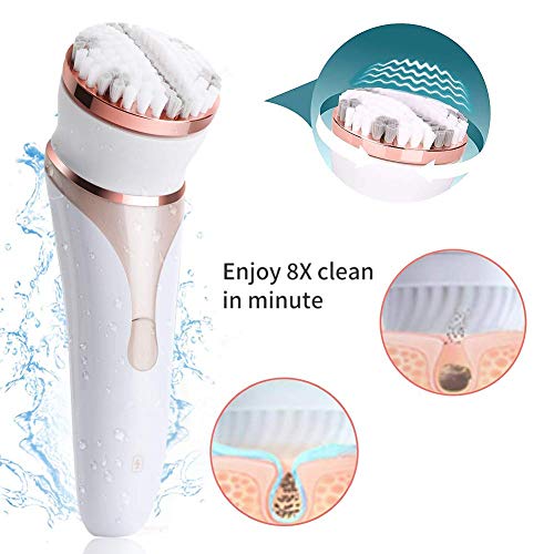 Woman Shaver, Epilator for Women, 4 in 1 Cordless Wet & Dry Electric Hair Removal, Epilator, Face Exfoliation Brush and Body Massager for Face Leg Armpit Arm Bikini Line Body Waterproof - Thumbnail 7