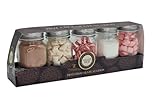 Hot Chocolate Station Kit - Christmas Hot Chocolate Gift Set In 5 Reusable Jars Containing Drinking Chocolate Mix Pink And White Hot Chocolate Marshmallows Candy Canes - Options Hot Chocolate Sets