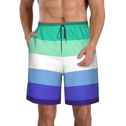 Mlm Pride Flag Gay Man Pride Boardshorts Beach Workout Shorts Drawstring Swim Pants Quick Dry Swim Shorts for Mens