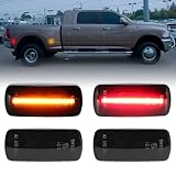 LED Side Marker Lights Assembly for 2010-2017 Dodge Ram 2500 3500 HD Heavy Duty Double Wheel Dual Bed Front Rear Fender Lights, Smoked Lens 4Pcs