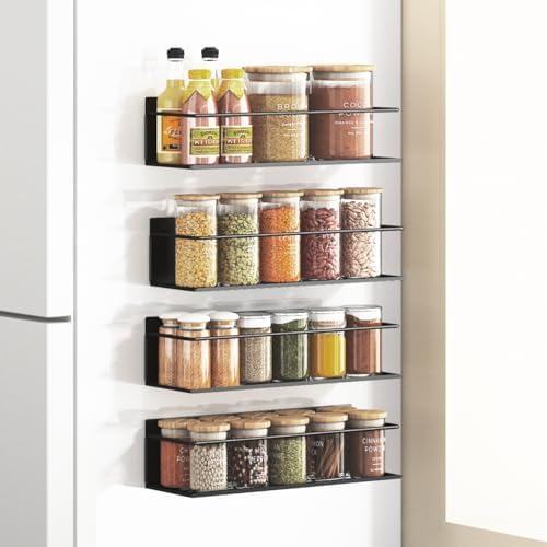 Magnetic Spice Rack For Refrigerator Magnetic Fridge Shelf For Ki...
