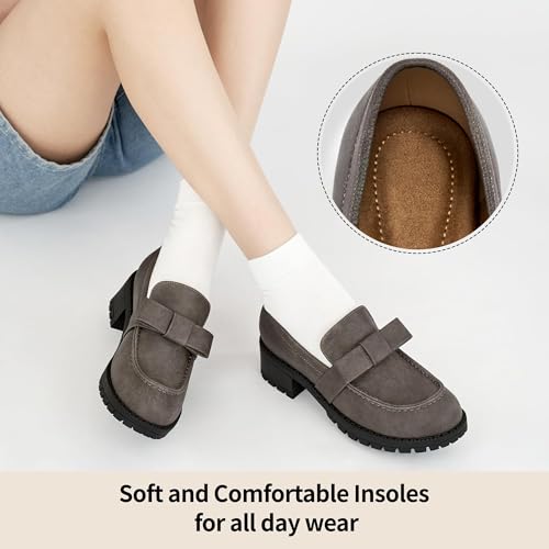 Image of HARENCE Platform Loafers for Women Dressy: Casual Comfortable Slip On Chunky Loafer Walking Penny Work Business Office Shoes