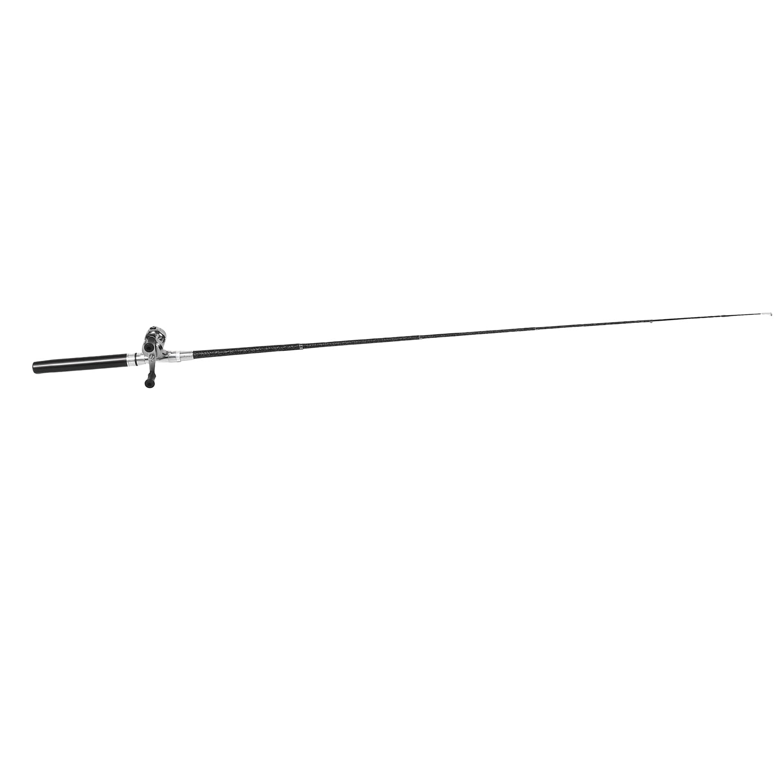 Przenośny Kieszonkowy Teleskopowy od 21 Cm do 95 Cm Mini Pen Fishing Combos i Kołki, Kieszeni na Rybak z Kołowrotkiem, do Połowy Lodowej River Lake i Tak Dalej (BLACK)