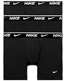 Nike Men`s Everyday Cotton Stretch Boxer Briefs 3 Pack (Medium, Black(KE1107-001)/W)