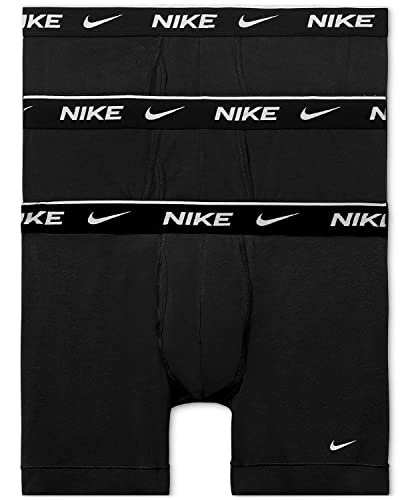 Nike Men`s Everyday Cotton Stretch Boxer Briefs 3 Pack (Medium, Black(KE1107-001)/W) - Main Image
