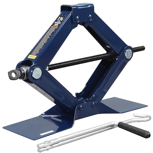 Image of TCE AT10152U-1 Torin Steel Scissor Lift Jack Car Kit, 1.5 Ton (3,000 lb) Capacity, Blue
