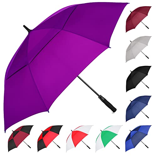 Image of MRTLLOA Automatic Open Golf Umbrella, 62 /68 Inch Extra-Large Oversized Double Canopy Vented Windproof Waterproof Stick Rain Golf Umbrellas for Men and Women