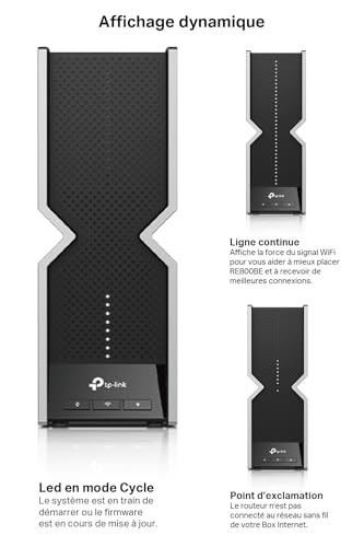 TP Link RE800BE V1 Extension de portée Wifi 10GbE Wi Fi 7 Wi Fi 7 2.4 GHz 5 GHz 6 GHz bureau - vue 8