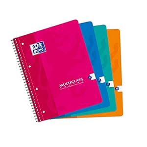 Oxford Multiclass Classic spiraalblok, A4, 180 pagina’s, geruit, verschillende kleuren