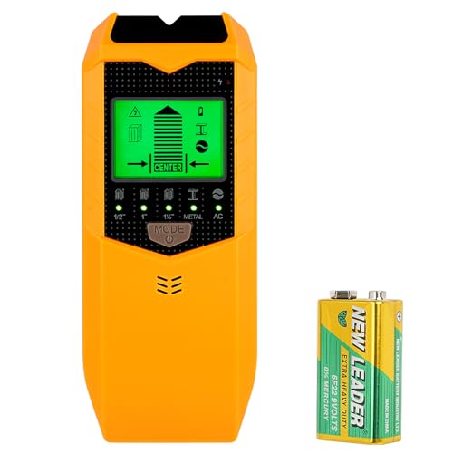 Stud Finder Wall Scanner，WOVTE 5 in 1 Electronic Stud Detector Stud Finder with Battery, Audio Alarm and HD LCD Display for The Center and Edge of Wood, AC Wire, Metal and Studs Detection