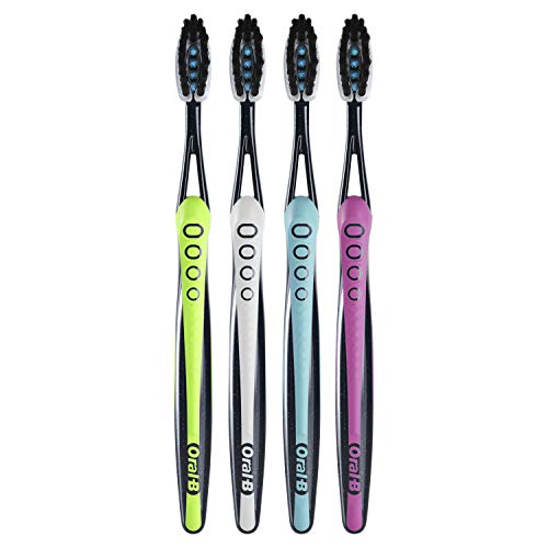 OralB ProFlex Charcoal Manual Toothbrush, Soft, 4 Count