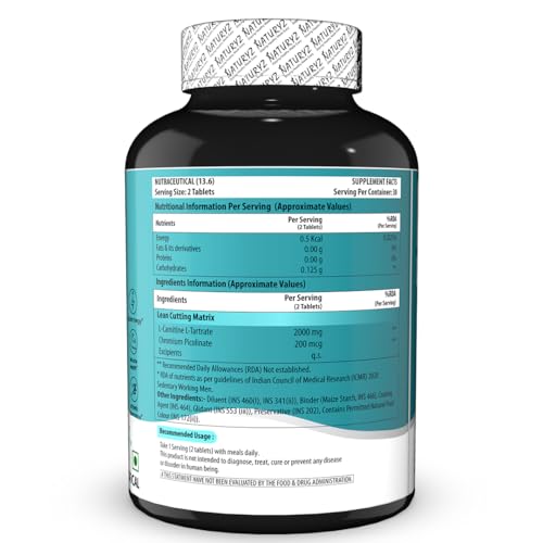 NATURYZ Triple Strength L-Carnitine L-Tartrate 2000MG Converts Fat into Energy | Cellular Energy & Endurance | Athletic Performance | Cutting Supplement - 60 Tablets 2 41u8W8WsqDL