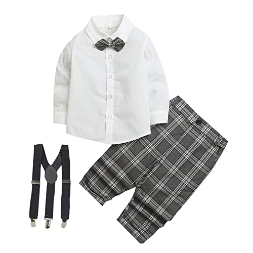 Image of Hopscotch Boys Polyester Blend Formal Set In White Color For Ages 4-5 Years
