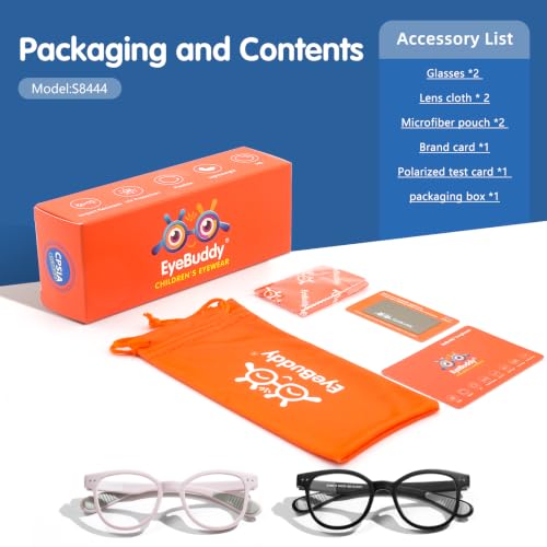 Image of EYEBUDDY Blue Light Glasses for Kids Boys Girls,Computer Gaming Bluelight Glasses,Fake Glasses for Ages 2-12