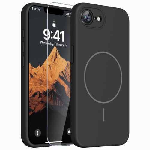 Image of Magnetic for iPhone 17e Case /iPhone 16e Case,Shockproof Matte Case,Black | with Screen Protector,Compatible with MagSafe,Military Grade Drop Protection,Full Camera Protection,Non-Slip Design Cover