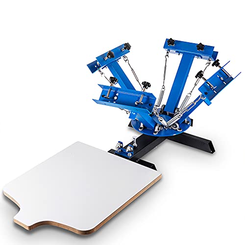 SmarketBuy Silk Screen Printing Machine 1 Station 4 Color Screen Printing for T-Shirt DIY (1 Station 4 Color)