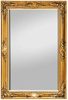 Rococo by Casa Chic - Shabby Chic Wall Mirror - 90x60 cm (2x3 feet) -Solid Wood - Large French Vintage Style Mirror - Antique Gold
