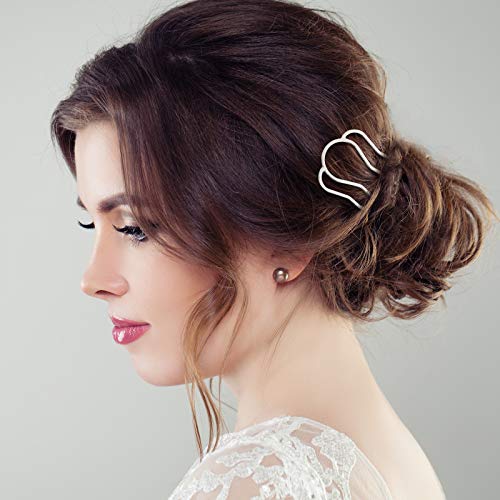 image for Chuangdi 8 Pieces 87 mm Hair Fork Clip Hair Stick Hair Side Comb Hairp