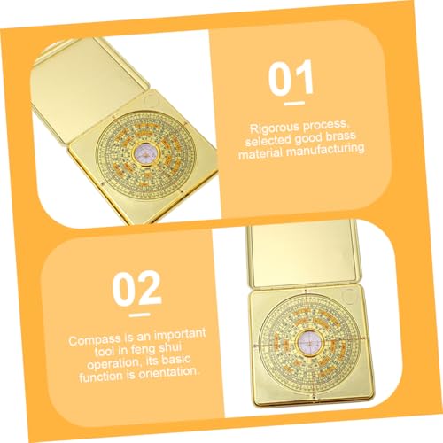 Brújula china Feng Shui POPETPOP de latón 14.5cm portátil miniatura 6