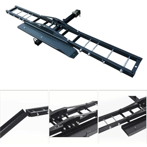 Porta motocicleta de acero resistente para enganche de 2" - Rampa de carga inclinable y bloqueable para Ford Ranger 1998-2006 miniatura 4