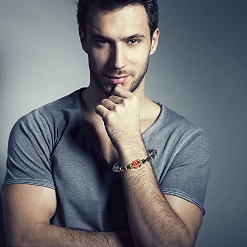 Protection Bracelet, Crown Black Obsidian Bracelets For Men Women 8Mm Natural Round Gemstone Beads Beaded Healing Crystal Bracelet For Protection #TOP1