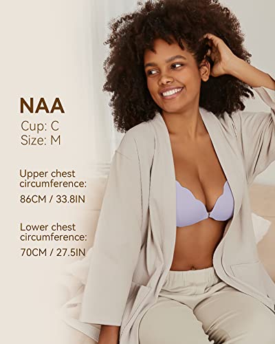 Niidor Sticky Bra Invisible Adhesive Push Up Reusable Strapless Bra For Bra For Backless Dress With Nipple Covers Wavy Pattern Purple B #TOP6