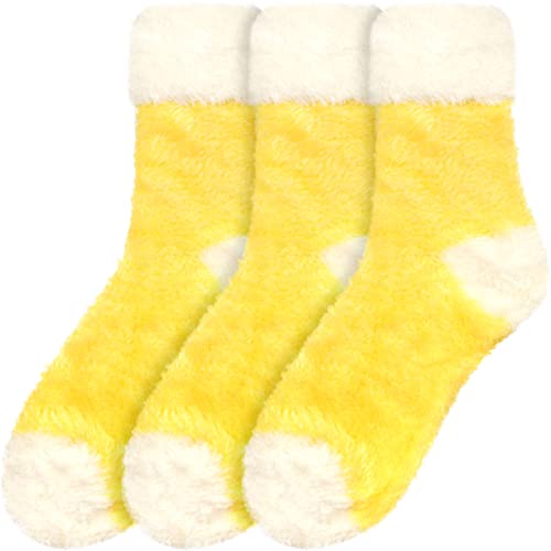 Image of BambooMN Women's Super Soft Fuzzy Socks, Polka Dot, Gradient, Snowflake, Featherlight Cuff - Assorted Colors