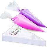 Yofflink 100 bolsas de pastelería desechables, bolsas de pastelería antideslizantes de 12 pulgadas, bolsas de decoración de pasteles, bolsas de decoración grandes, ideales para adornar pasteles y
