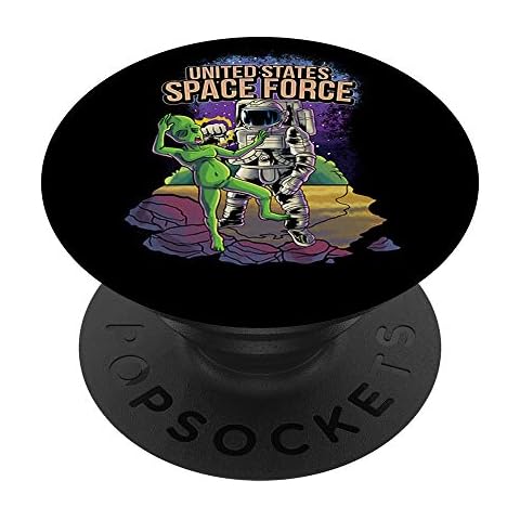 Funny Alien Punched By United States Space Force Astronauts PopSockets Grip and Stand Cover