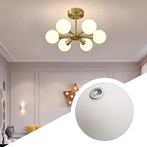 Image of KCO Lighting Milk White Glass Globe Shade Replacement Frosted White Glass Lampshade Cover for Light Fixtures Wall Sconces Chandelier Pendant Light, 7.9 inch Diameter
