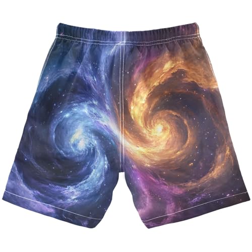 Blue Yellow Galaxy Swim Trunks for 8-12 Years Swim Beach Shorts Kids Swimwear Board Shorts Bathing Suit Hawaii Essentials2