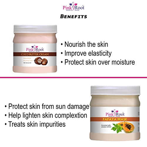 Image of Pink Root Cocoa Butter Cream 500gm with Papaya Mask 500gm