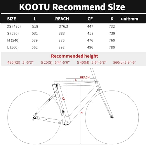 KOOTU Carbon Road Bike Lightweight 24 Speed Shifting Road Bicycle with Shimano Di2 7170 Groupset T1000 Full Carbon Frame & Fork with Disc Brake