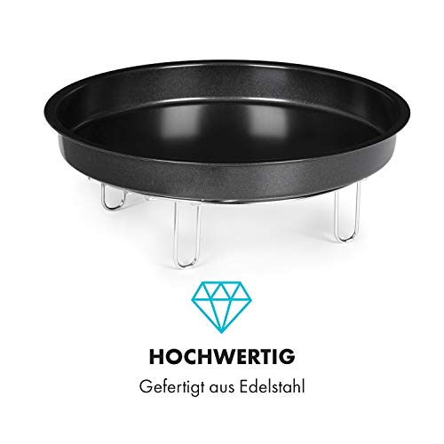 Klarstein AeroVital Cube Chef Heißluftfritteuse Pizzateller mit hohem Grilleinsatz Zubehör, Edelstahl – Bild 5